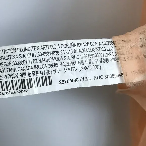 Zara Nude Sheer Long Sleeve Belted Blouse - Picture 8 of 13